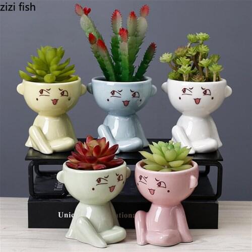 Succulent Flower Pot Ceramic Flowerpot Gardening Supplies Plant Pot Succulents Pots Vase Decoration Garden Pots Home Planters