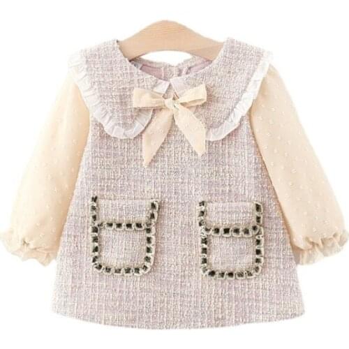 Spring Autumn Cotton Dress for 0-6 Y Girls 2021 Long Sleeve Patchwork Children Princess Dresses Girl Cute Casual Long Clothing
