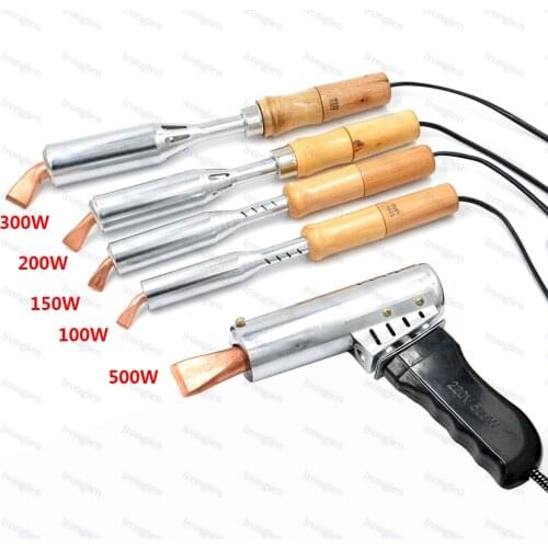 220V EU High Power Electric Soldering Iron Wood Handle 500W/300W/200W/150W/100W Pure Copper Tip External Heated Welding Tool Kit