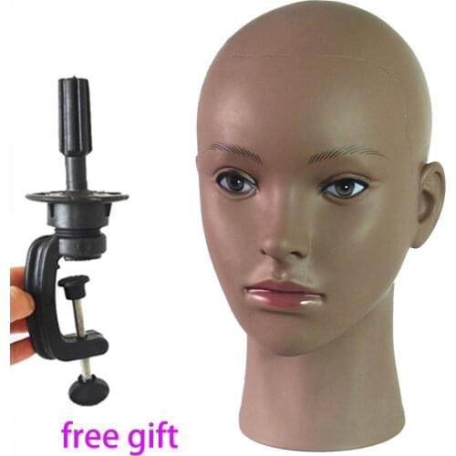 Hot Sale African Mannequin Head Without Hair For Making Wig Hat Display Cosmetology Manikin Head Female Dolls Bald Training Head