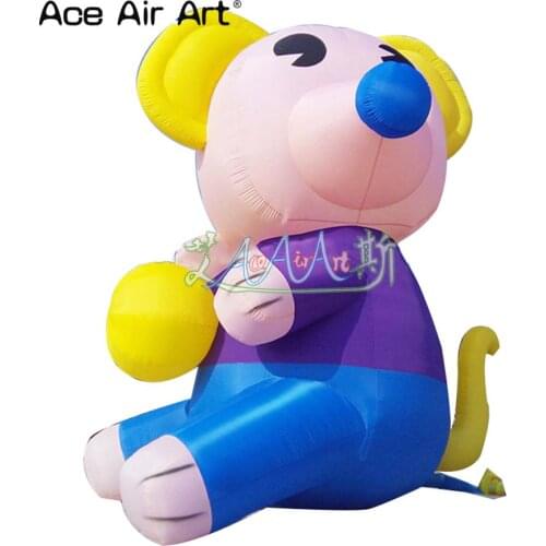 Hot selling animal cartoon,inflatable mouse with yellow ball cartoon model for sale