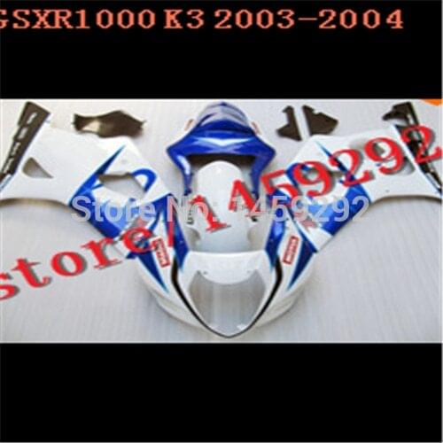 HW- Fairing for A GSXR1000 03 04 K3 K4 GSXR 1000 2003 2004 fairings kit blue white black GSX R1000 03 04 BBF