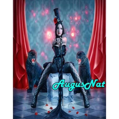 Panther diamond painting cross stitch woman daimond embroidery full drill beauty beast daimant mosaic painting leopards picture