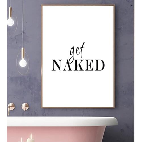 Bathroom Canvas Painting Get Naked Posters and Prints Nordic Minimalist Pop Art Wall Picture for Shower Room Decor