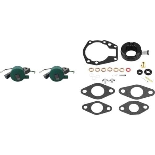1 Set Carburetor Carb Repair Rebuild Kit for Johnson/Evinrude & 1 Set Outboard Engine Motor IGNITION COILS