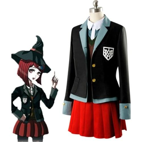Danganronpa V3 Himiko Yumeno Cosplay Costume School Girl Uniform Women Outfit Wig Halloween Skirt Suit Jacket+Shirt+Hat C126K219