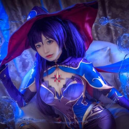 Genshin Impact Mondstadt Mona Cosplay Costume Game Suit Lovely Bodysuit wig hat shoes Halloween Party Outfit For Women
