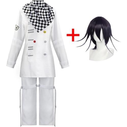 Anime Costume Danganronpa Kokichi Oma Cosplay Costume Mens White Long Sleeve Trousers Halloween Carnival Funny Show