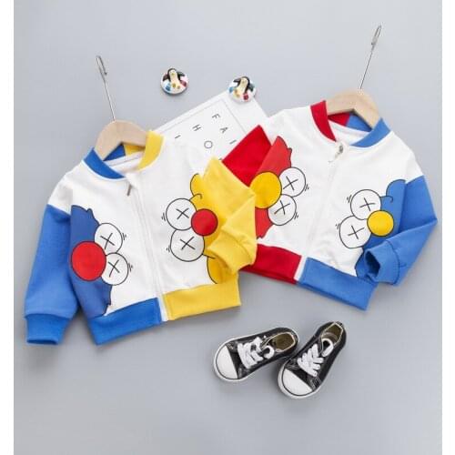 2020 autumn Spring New boys girls Coat Jacket Cotton Baby boy girl Letters cartoon print Zip Outerwear Kid Clothes for 0-4years