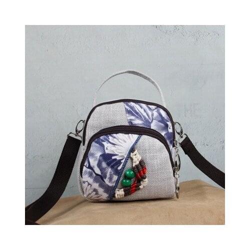 Fashion national string appliques women mini shopping handbags!Nice prints lady casual shoulder&Crossbdoy bag Top Canvas Carrier