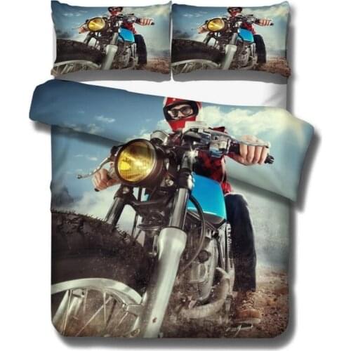 Motocross Locomotive Outdoor Sport Brave Kids Bedding Sets Children Boys Duvet Covers Pillowcases Comforter Cover Bed Linen