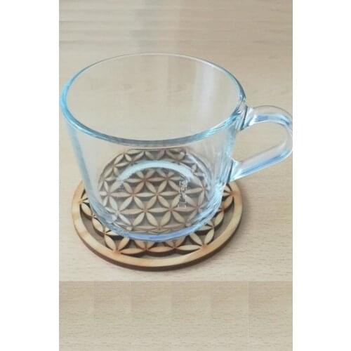 Wood BardakAltlı 6Lı Set Life Flower Coaster decorative objects Декоративные элементы Objetos decorativos