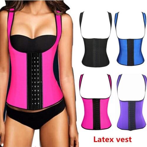 Plus Size Latex Vest Waist Cincher Corsets Body Shaper 2019 New Vest Waist Trainer Cincher Corset Slimming Shapewear