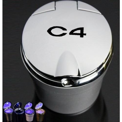 For Citroen C3 C4 C4L C5 C6 car logo ashtray car with LED light car ashtray car ashtray trash box Creative Personality ashtray
