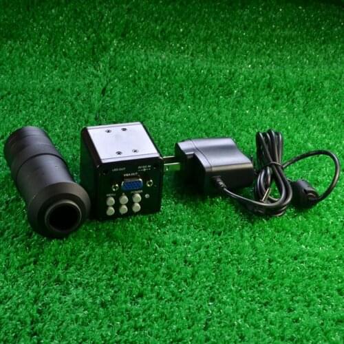 2.0MP HD C-Mount Industry Microscope Digital Camera VGA Output Lab W/ Crosshair + C-Mount Lens With AV VGA Line