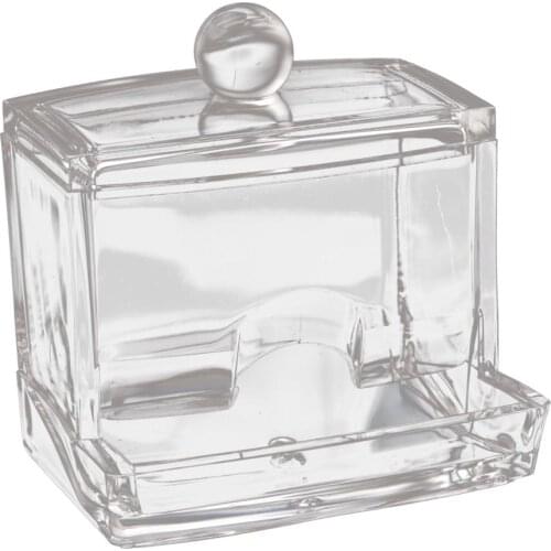 COSW Clear Acrylic Cotton Swab Makeup Case Stick Box Storage Stand Rack