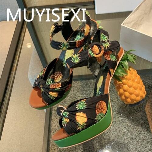 Pink Summer Sandals 11cm High Heels Shoes Women Fashion Mixed Colors Black plus size YT14 MUYISEXI