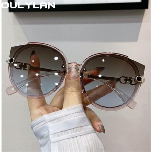 Oulylan Women Round Sunglasses 2021 Luxury Brand Designer y2k Sun Glasses Men Vintage Eyelasses Black Shades UV400 Female
