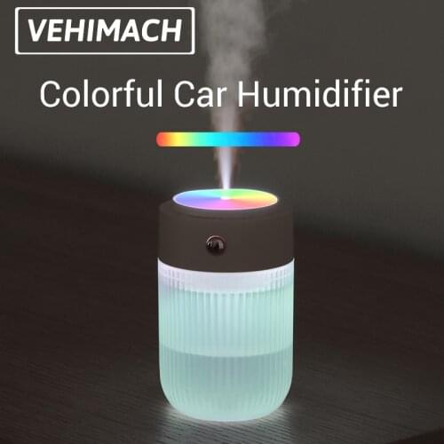 250ml Car Air Humidifier Aroma Essential Oil Diffuser Colorful Ambient Light USB Ultrasonic Air Humidifier for Car Home Office