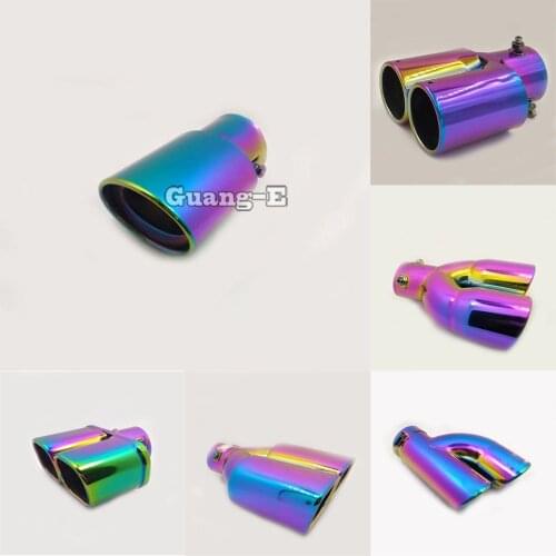 Internal Diameter=63mm/Magic Color/Universal Model/Straight Car Muffler Back End Pipe Dedicate Exhaust Tip Tail Outlet Vent 1pcs