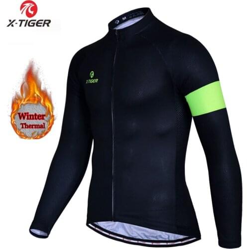X-Tiger Pro Winter Thermal Fleece Cycling Jersey Keep Warm Mountain Bike Cycling Clothing MTB Bicycle Clothes Ropa Ciclismo
