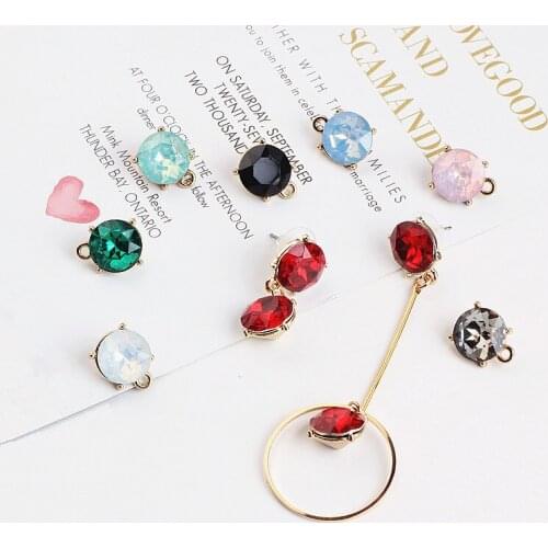 DIY handmade jewelry accessories Korea diamond earrings earrings with hanging top alloy material pendant Pendant