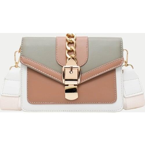 2021 New Arrival Crossbody Handbags for Women PU Leather Small Shoulder Bag Hit Color Female Flap Messenger Bag Purse Clutch