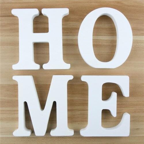 1 Pc 10cm Wooden Letters Alphabet Word Letter White Name Design Art Crafts Standing Home DIY Birthday Wedding Bedroom Home Decor