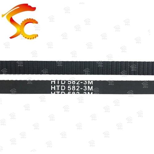 10PCS HTD 3M-582-9MM closed loop rubber belt 3M Belt length 582mm Teeth 194 Drive Belt width 9mm 3D printer