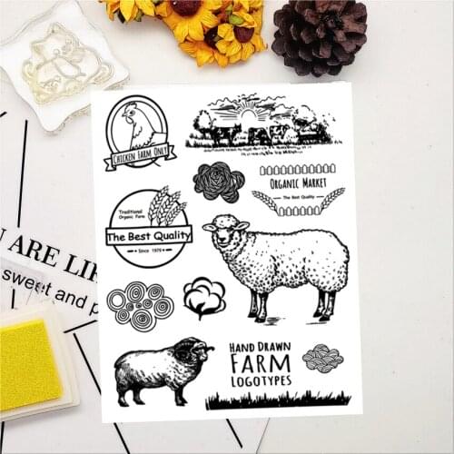 14x18CM Sheep goats farm Transparent Seal Clear Stamps Silicone Seal Roller Stamps DIY Scrapbook Album / Card Production