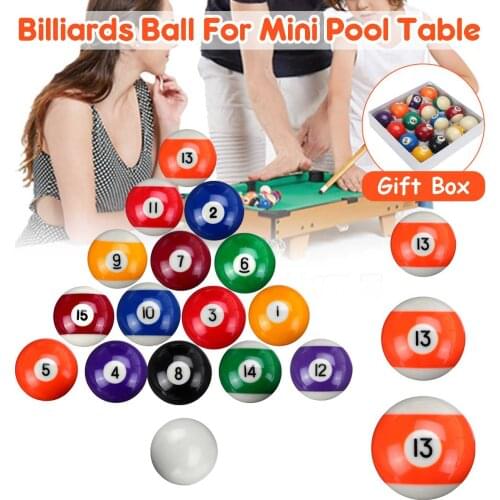 16 PCS 25MM / 32MM / 38MM Children Billiards Table Balls Set Resin Small Pool Cue Balls Full Set Mini Billiard balls Set