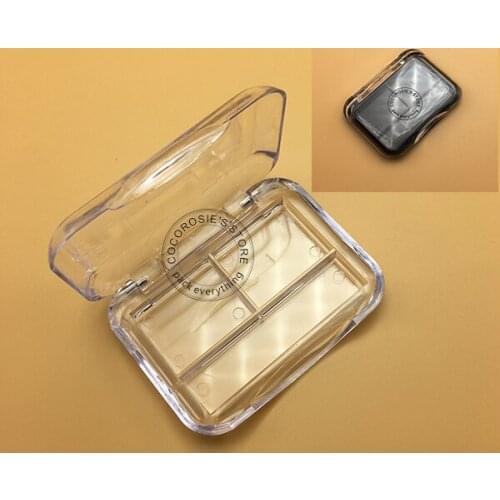 20pieces/lot) Empty eyeshadow container DIY small eyeshadow case black and clear 2 compartments