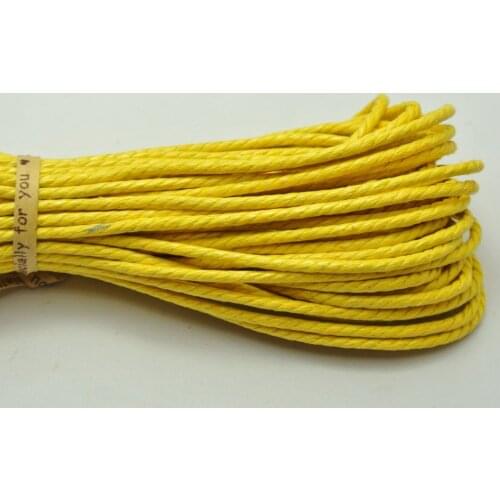 60 Meters Yellow Twisted Waxed Cotton Cord String Thread Line 2mm