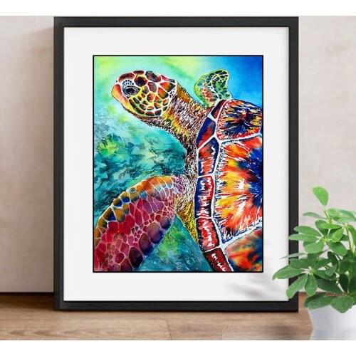 Diamond Embroidery Turtle Full Round Resin Drill Diamond Painting Cross Stitch Animal Mosaic Picture Home Decor