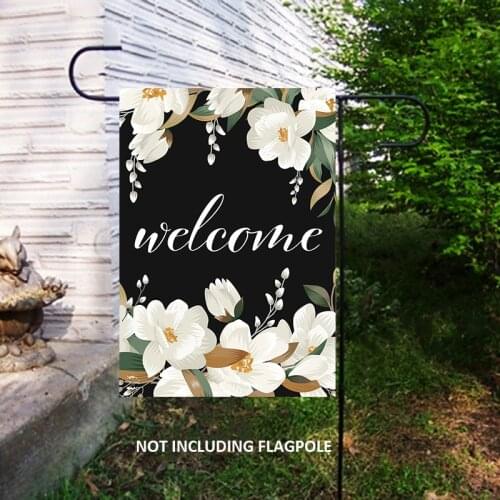 White Magnolias Spring Garden Flag Welcome Flowers Household Hanging Flag 12.5" x 18" Banner