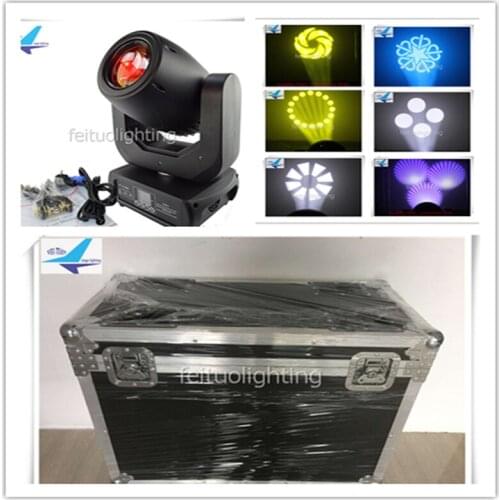 Free shipping 6 pieces professional KTV led moving head light 150w led spot moving head flight case