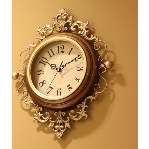 Retro Large Wall Clock Silent Vintage Clock On The Wall For Living Room Classical Wall Watches Home Decor Metal Wall Decorations