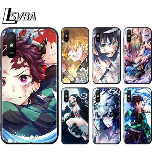 Hot Anime Demon Slayer for Xiaomi Redmi 10X Pro 9C 9A 9T 9 GO K40 K30 Ultra K20 8 7 S2 6 5 4X Pro Soft Black Phone Case