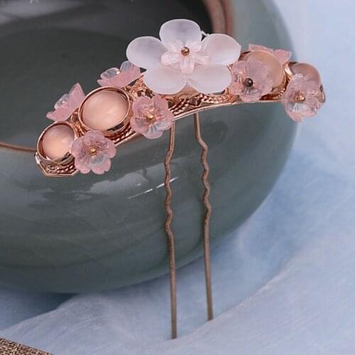 FORSEVEN Chinese Style Bridal Bride Wedding Party Hair Jewelry Women Girl Hanfu Hairpin Hair Sticks Headwear Ornaments