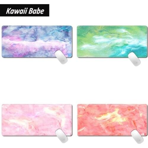 Marble Starry Clouds Cute Mouse Pad Lagre Gaming Kawaii Desk Mats Deskpad for Gamer Keyboard Home Office Accessories