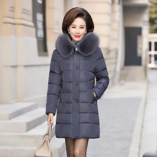 Nice Winter Women Puffer Jacket Plus Size Slim Office Ladies Hooded With Fur Collar Thicken Solid Female Parkas Mujer Chaqueta