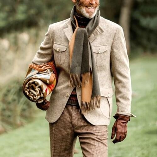 Handsome Spring Men Tuxedos Streetwear Casual Vintage Fashion Suit Travel Wedding Party Groomsman Prom 1 Piece