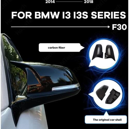 High Quality Side Wing Rear View Caps Carbon Fiber pattern Rearview Mirror Cover M4 Style For BMW i3 i3S series 2014-2018