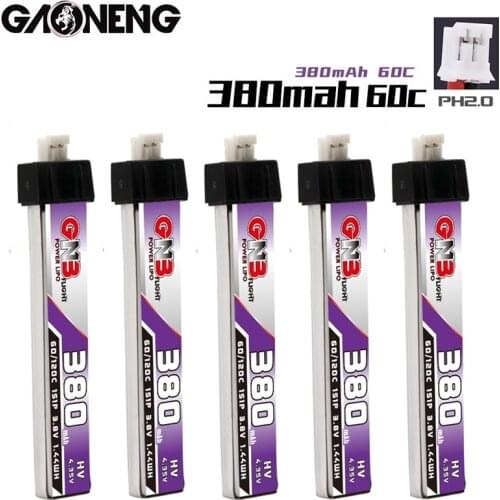 1-10PCS GNB 1S 3.8V 4.35V HV Lipo battery 350mAh 30C/60C With PH2.0 for BetaFPV 65S UK65 Blade Inductrix UR65 Tiny Whoop Drone