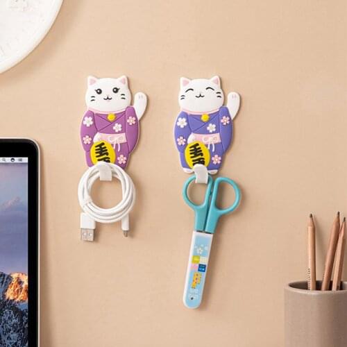 Cute Cartoon Door Wall Hooks Kitchen Bathroom Towel Clothes Bag Decorative Hooks Household Hanging Hooks Product