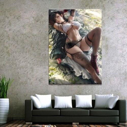 Home Decor Modular Canvas Picture 1 Piece Sexy Tifa Game Painting Poster Wall For Home Canvas Painting Wholesale