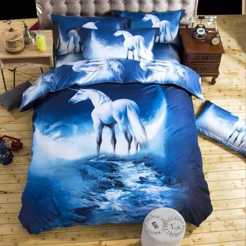 Hot 3d vivid horse bedding sets Twin/Full Double Size Bedcover Bed Linen Duvet Cover animal design