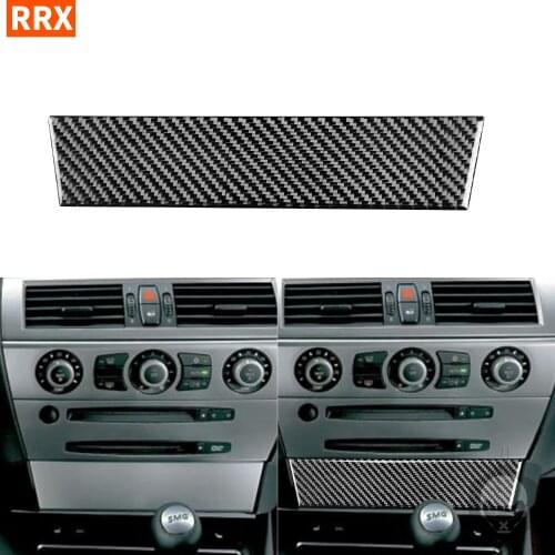 For BMW 6Series E63 E64 2004-2010 Black Carbon Fiber Stickers Center Control Trim Decoration Styling Interiors Car Accessories