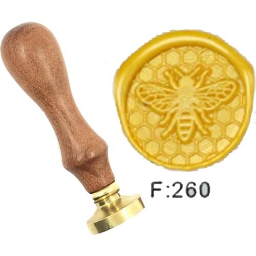 Natural Bee comb Wax Stamp Exquisite Paint wood handle,DIY Ancient Seal Retro Stamp,Personalized Stamp Wax Seal High Quality