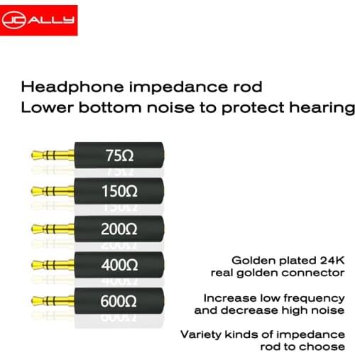 JCALLY Conductor Earbuds JC Impedance Plug 75 150 200 400 600 ohm Noise Cancelling Adapter Resistance Reduce Noise Filter Jack